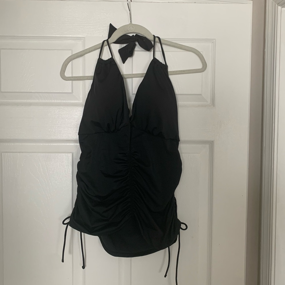 Black low cut tankini